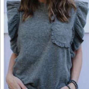 Gray Ruffle Shirt